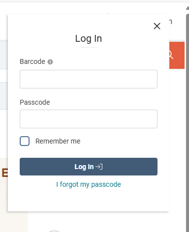 log in box